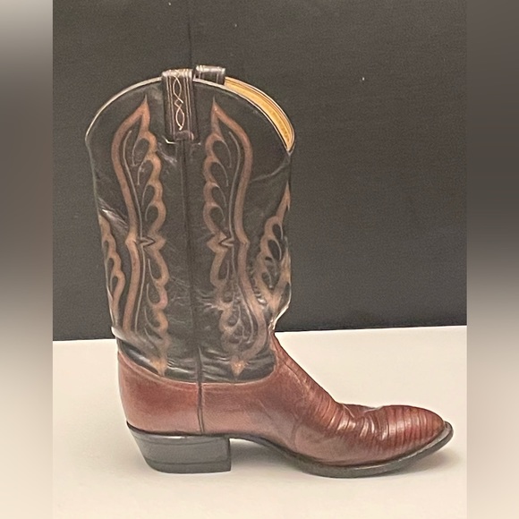 Tony Lama, Brown, Leather and Reptile Western Boots Black Label Size 9E 8563 - Picture 11 of 16